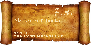Páskuly Alberta névjegykártya